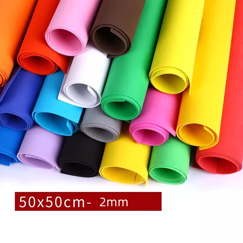 Custom 10Colors 10Pieces one pack, 50*50cm*2mm size EVA Foam Sheets - Choose from 20 Colors